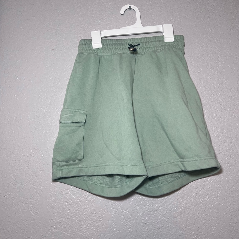 Nike Women Drawstring Chrome Swoosh Shorts Sage Green Size Small